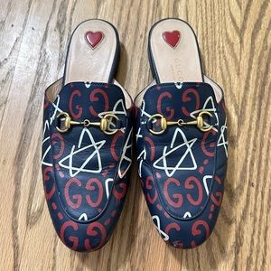 SALE ⭐️ GUCCI Ghost Graffiti Princetown Mules